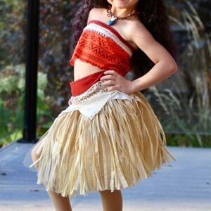 Tropical Island Dance Costume for Kids - Orange and Tan